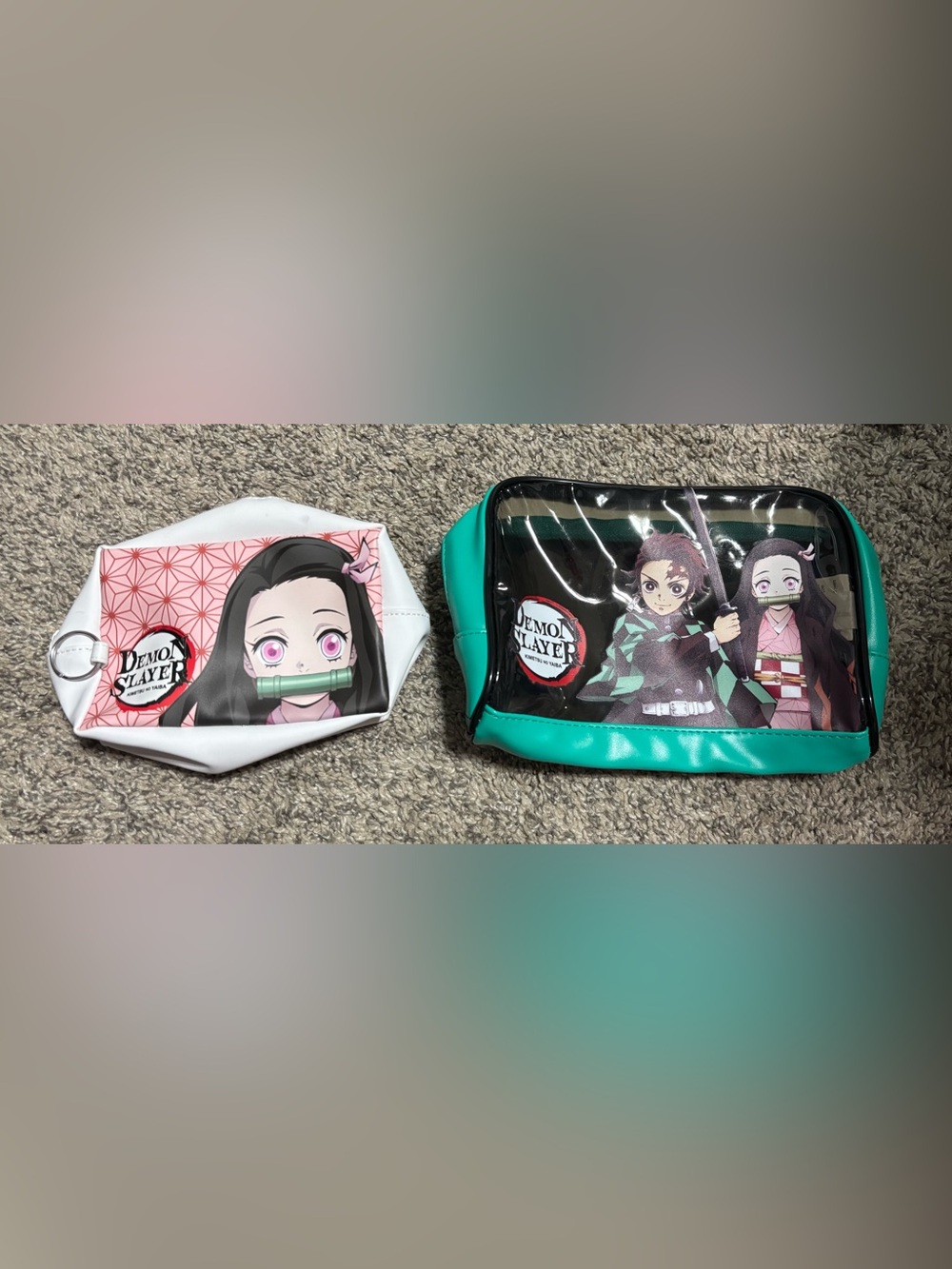 Demon Slayer - Kimetsu No Yaiba - 2 zippered pouches - New without tags